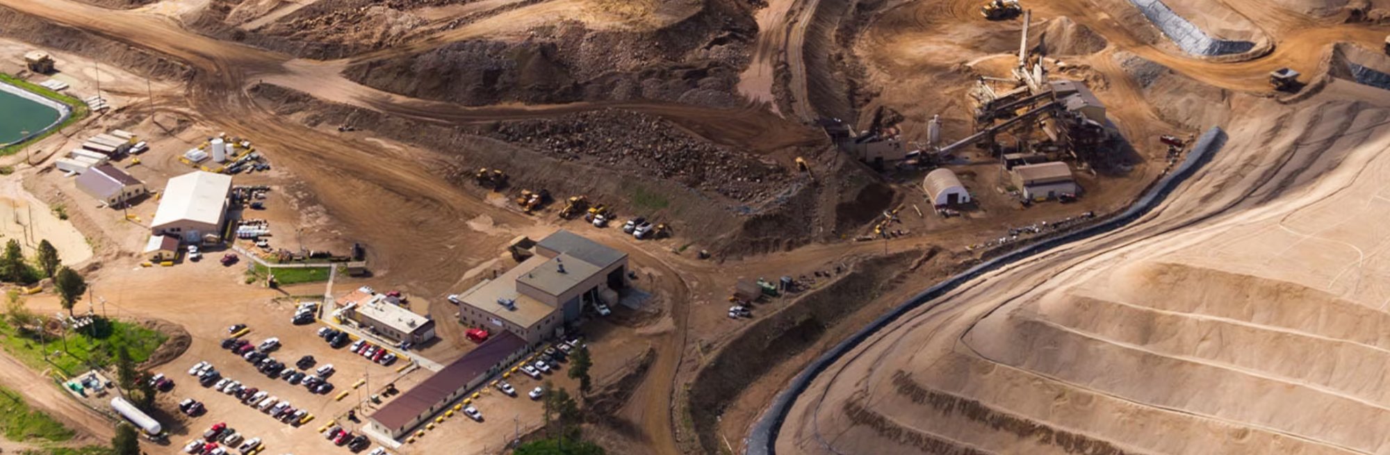 Aerial view of remote work site